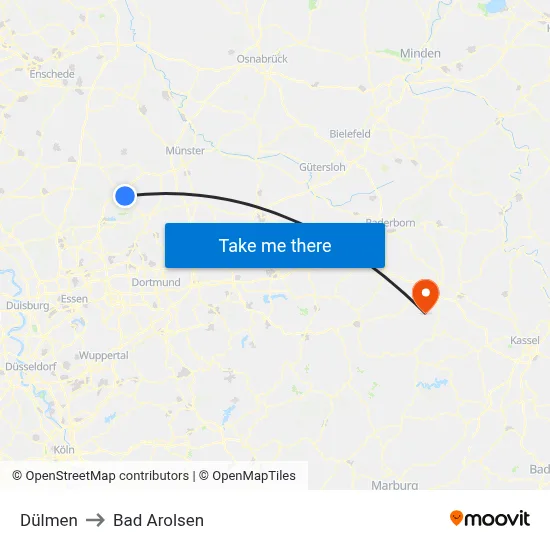 Dülmen to Bad Arolsen map