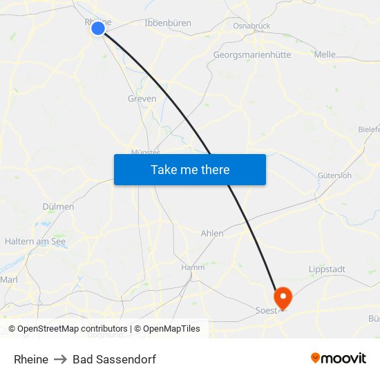 Rheine to Bad Sassendorf map