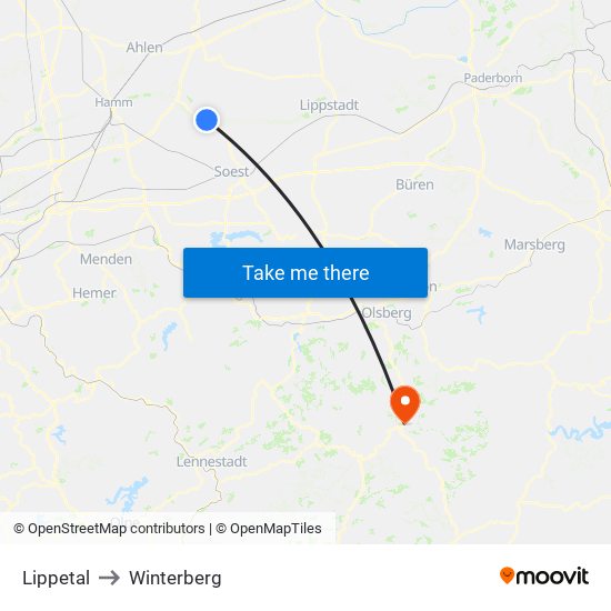 Lippetal to Winterberg map