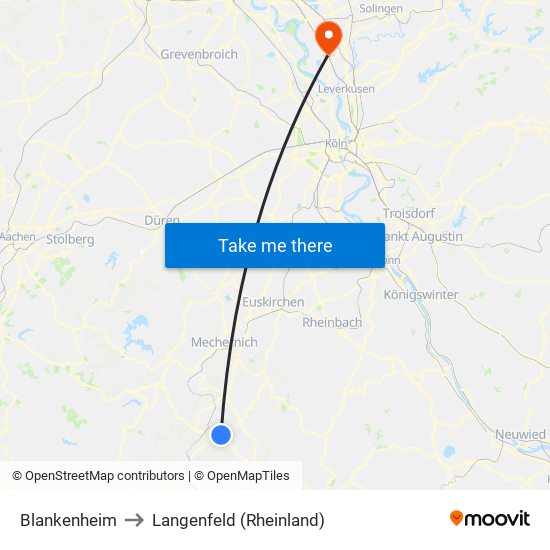Blankenheim to Langenfeld (Rheinland) map
