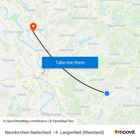 Neunkirchen-Seelscheid to Langenfeld (Rheinland) map