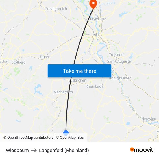 Wiesbaum to Langenfeld (Rheinland) map