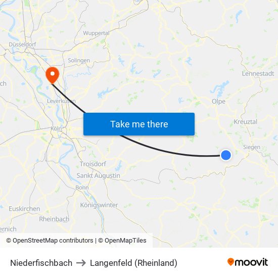 Niederfischbach to Langenfeld (Rheinland) map