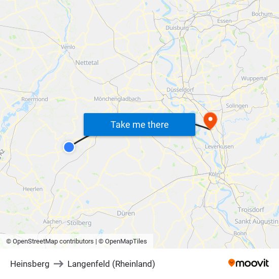 Heinsberg to Langenfeld (Rheinland) map