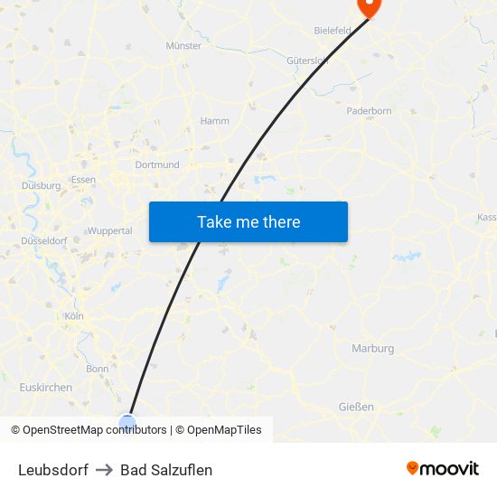 Leubsdorf to Bad Salzuflen map