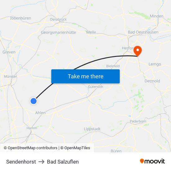 Sendenhorst to Bad Salzuflen map