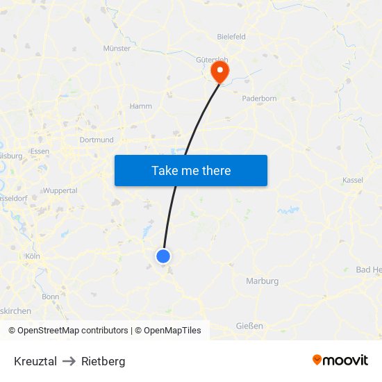 Kreuztal to Rietberg map