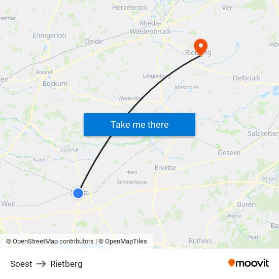 Soest to Rietberg map