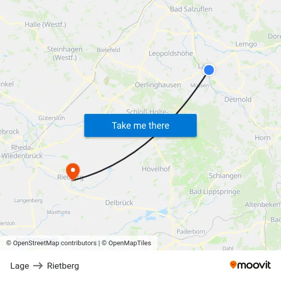 Lage to Rietberg map