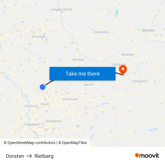 Dorsten to Rietberg map