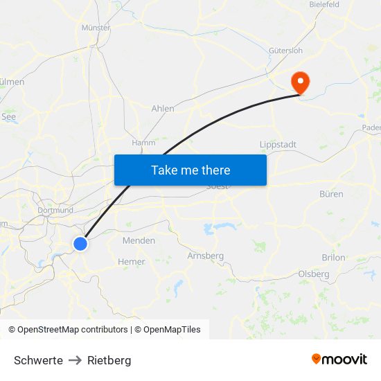 Schwerte to Rietberg map