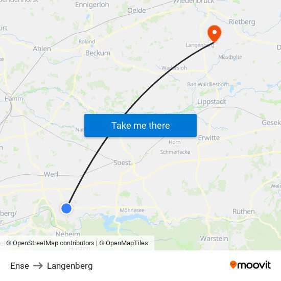 Ense to Langenberg map