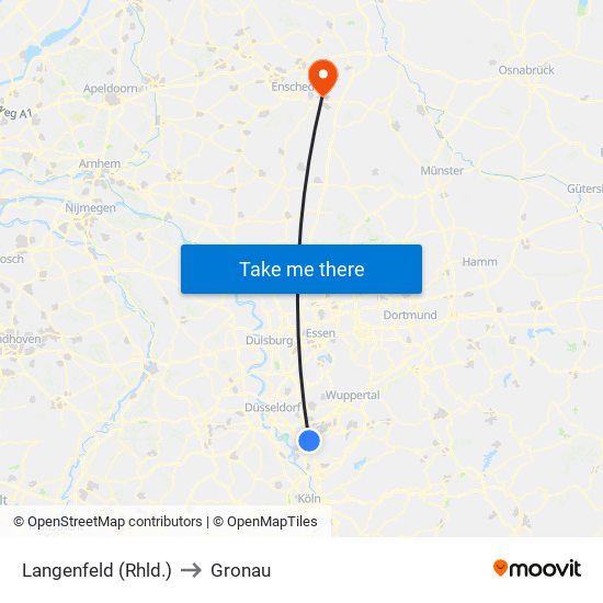 Langenfeld (Rhld.) to Gronau map