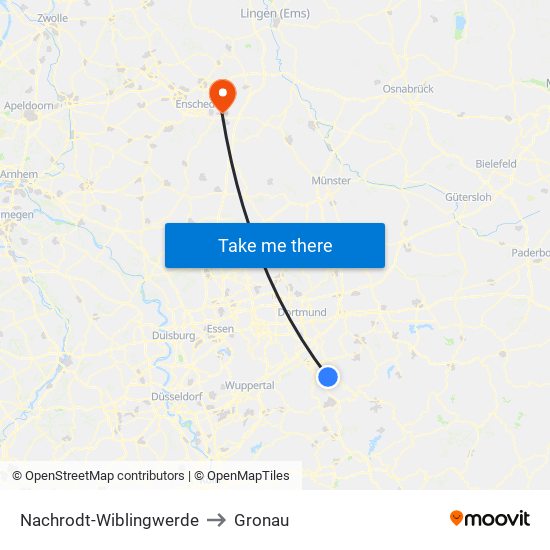 Nachrodt-Wiblingwerde to Gronau map