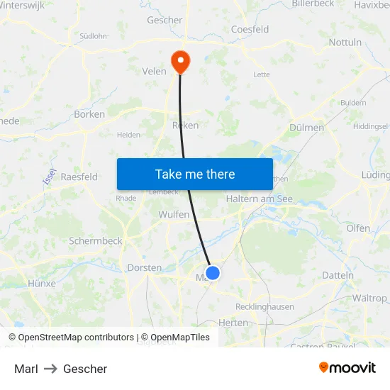 Marl to Gescher map