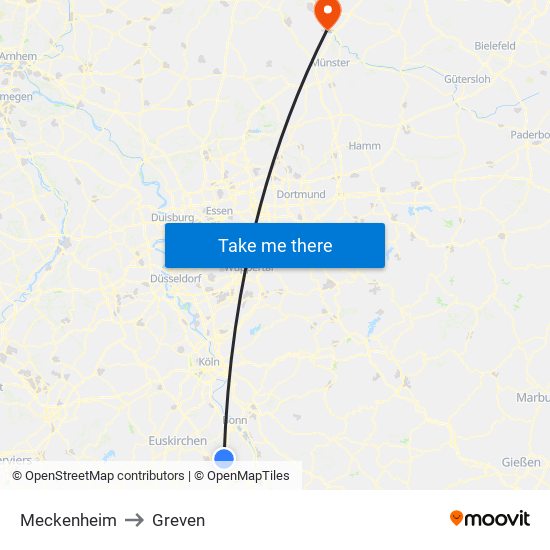 Meckenheim to Greven map