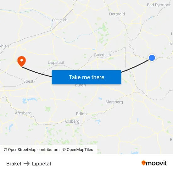 Brakel to Lippetal map