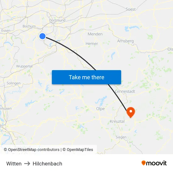 Witten to Hilchenbach map