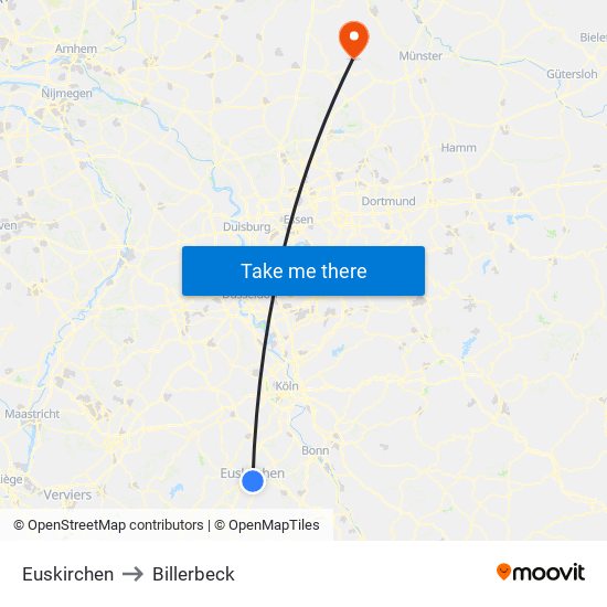 Euskirchen to Billerbeck map