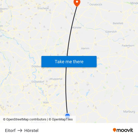 Eitorf to Hörstel map