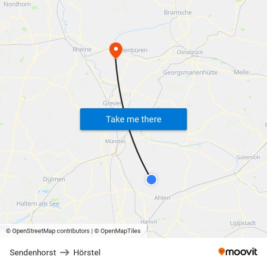 Sendenhorst to Hörstel map