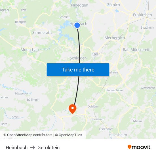 Heimbach to Gerolstein map