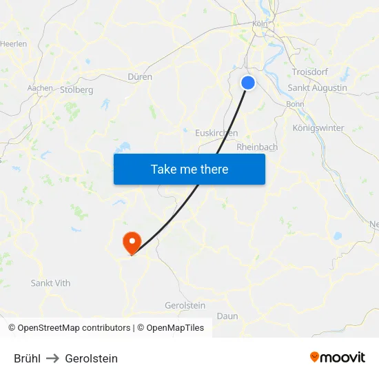 Brühl to Gerolstein map