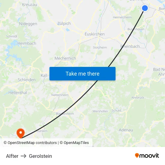 Alfter to Gerolstein map