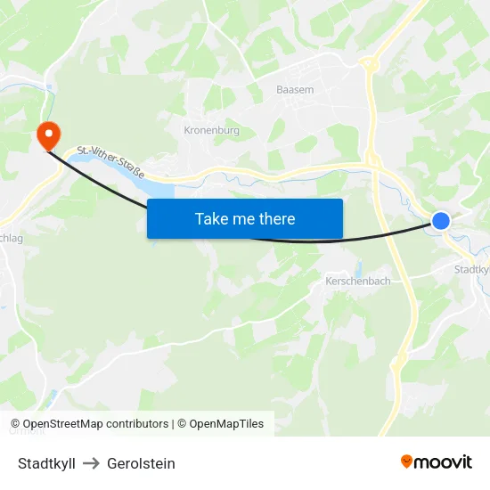 Stadtkyll to Gerolstein map