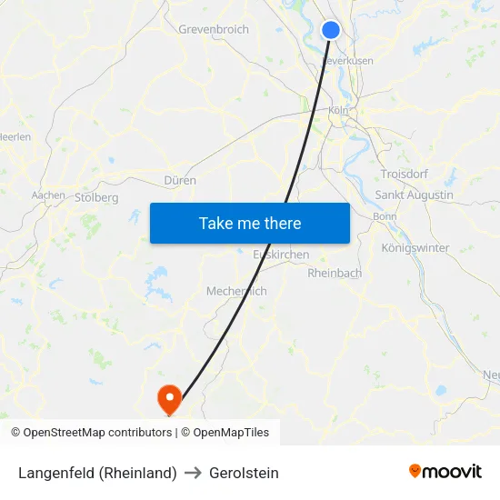 Langenfeld (Rheinland) to Gerolstein map