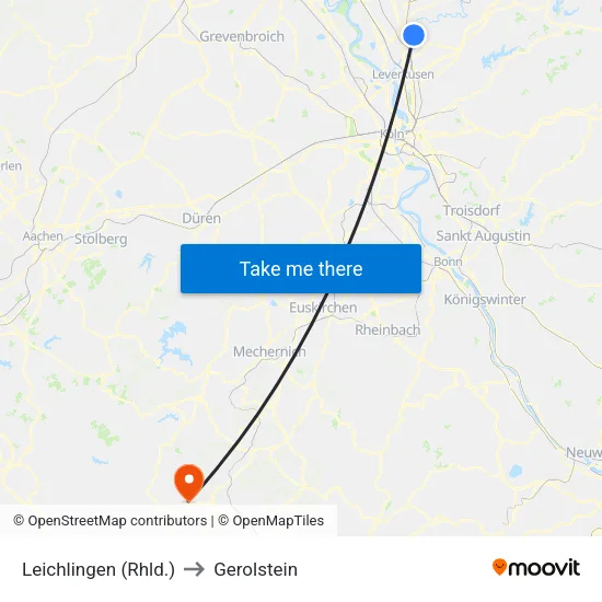 Leichlingen (Rhld.) to Gerolstein map