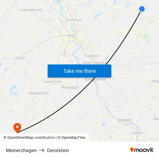 Meinerzhagen to Gerolstein map