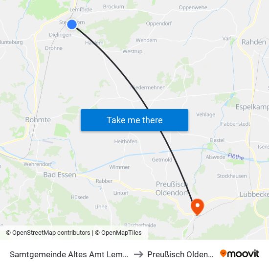 Samtgemeinde Altes Amt Lemförde to Preußisch Oldendorf map