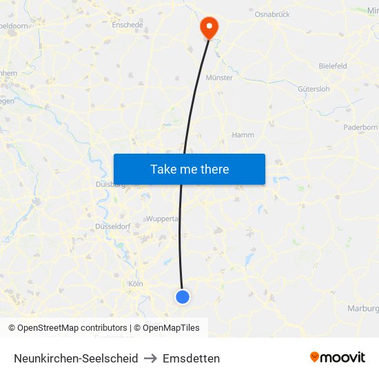 Neunkirchen-Seelscheid to Emsdetten map