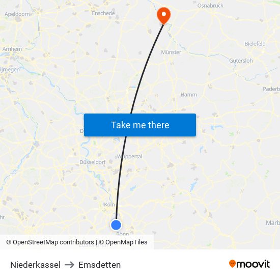 Niederkassel to Emsdetten map