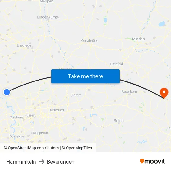 Hamminkeln to Beverungen map