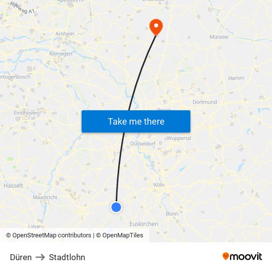 Düren to Stadtlohn map