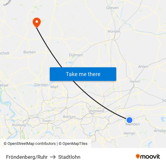 Fröndenberg/Ruhr to Stadtlohn map