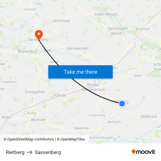 Rietberg to Sassenberg map