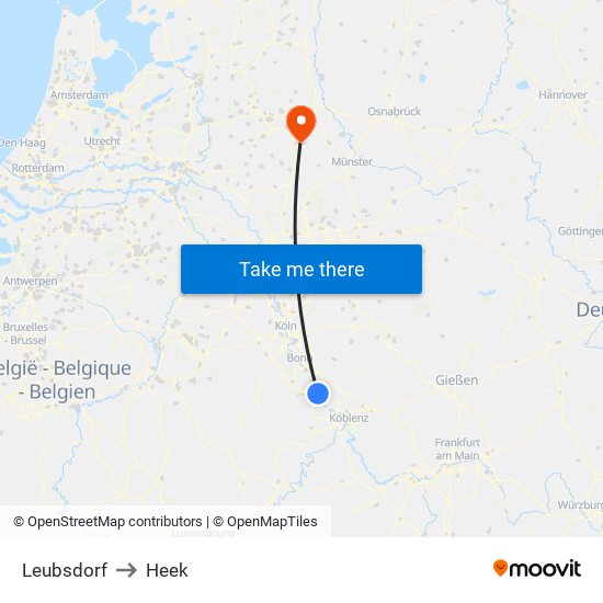 Leubsdorf to Heek map