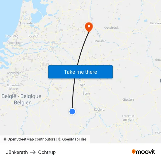 Jünkerath to Ochtrup map