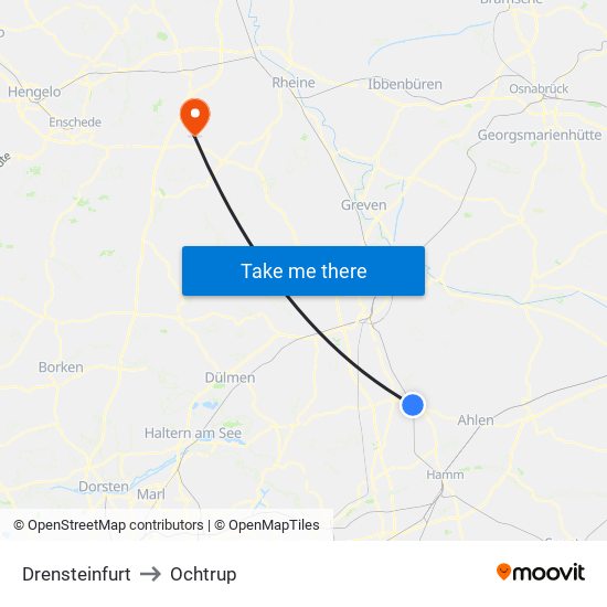 Drensteinfurt to Ochtrup map