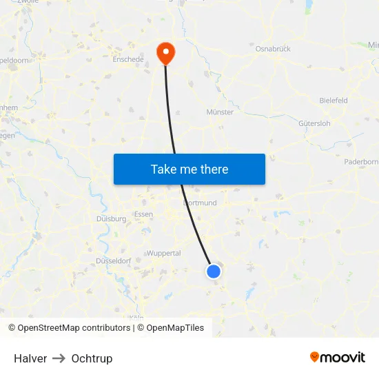 Halver to Ochtrup map
