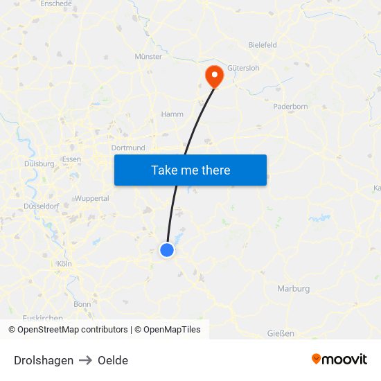 Drolshagen to Oelde map