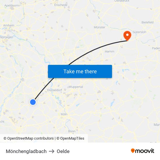 Mönchengladbach to Oelde map