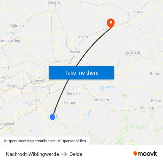 Nachrodt-Wiblingwerde to Oelde map