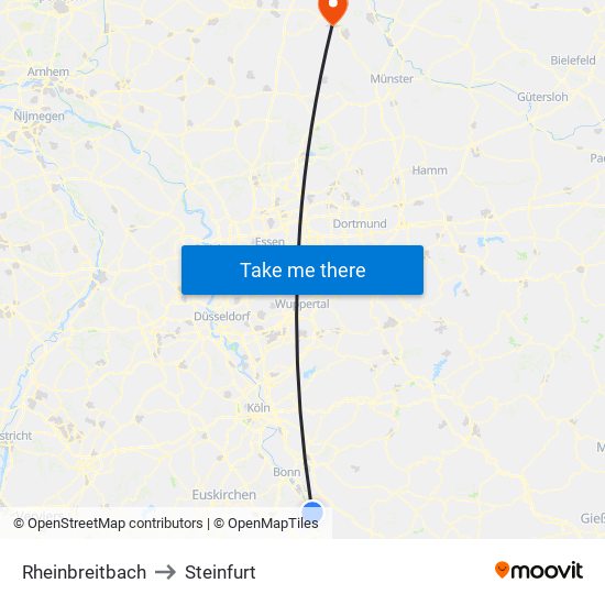 Rheinbreitbach to Steinfurt map