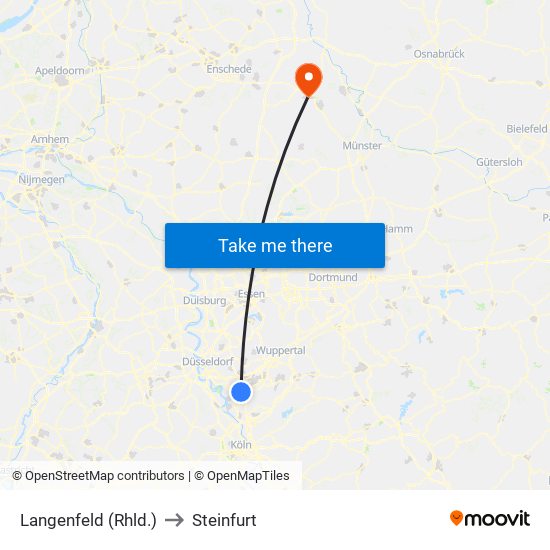 Langenfeld (Rhld.) to Steinfurt map