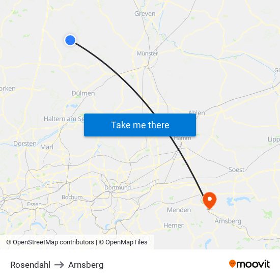 Rosendahl to Arnsberg map