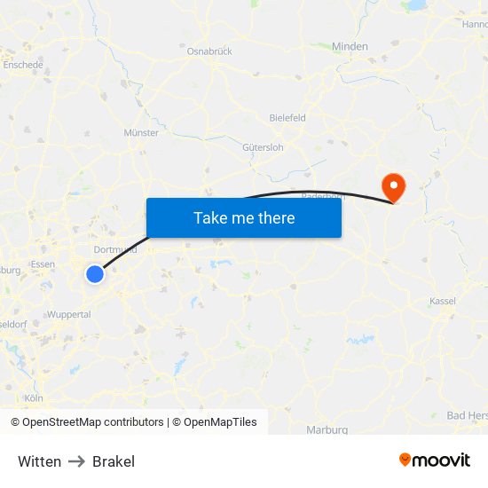 Witten to Brakel map